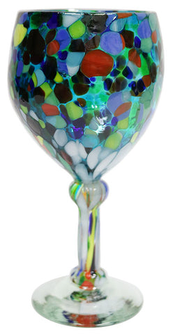 Wine Glass – Blue Spotted