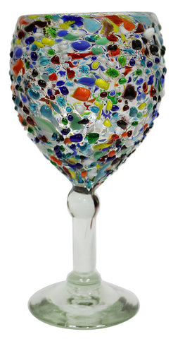 Wine Glass – Multi Colour Pebbled
